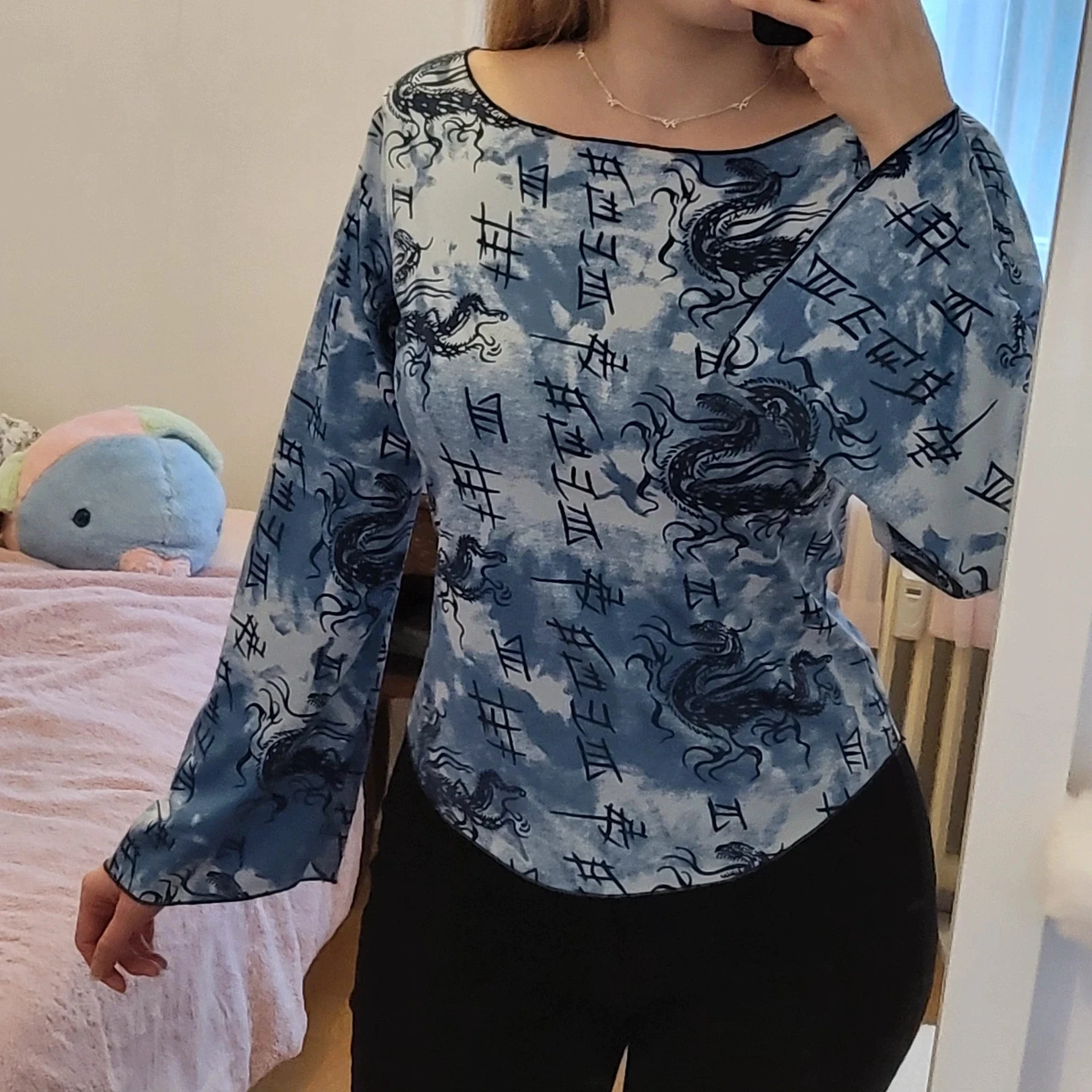 Top vintage com estampas asiáticas – photo 2